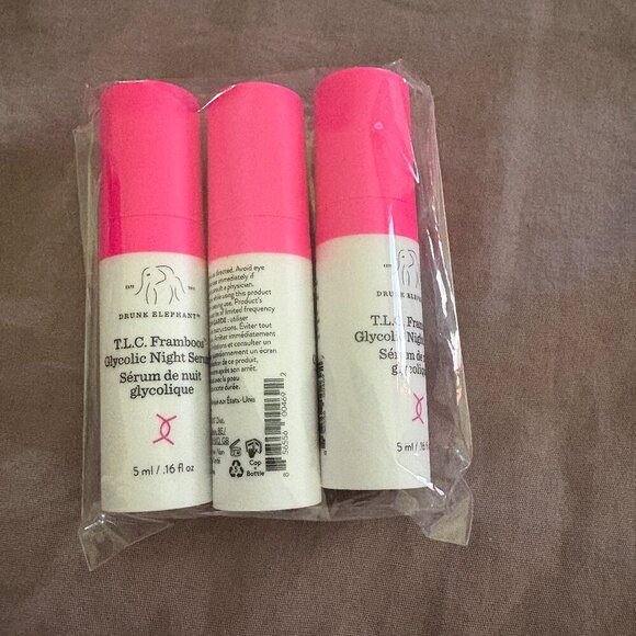 3x Drunk Elephant TLC Framboos Glycolic Night Serum 5ml - Picture 1 of 1